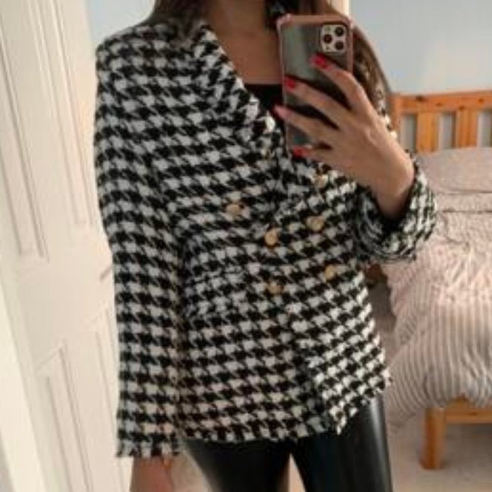 THE CLASSIC Houndstooth Blazer Jacket - Picture 11 of 16